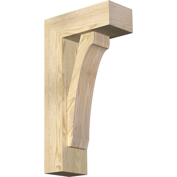 Ekena Millwork Legacy Block Rough Sawn Bracket w/ Offset Brace, Douglas Fir, 6"W x 14"D x 26"H BKT0604X14X26LEC05RDF - main